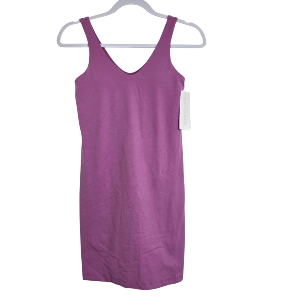 Athleta Transcend Tennis Dress XS Lavender Built-In Shorts Activewear Sporty Run